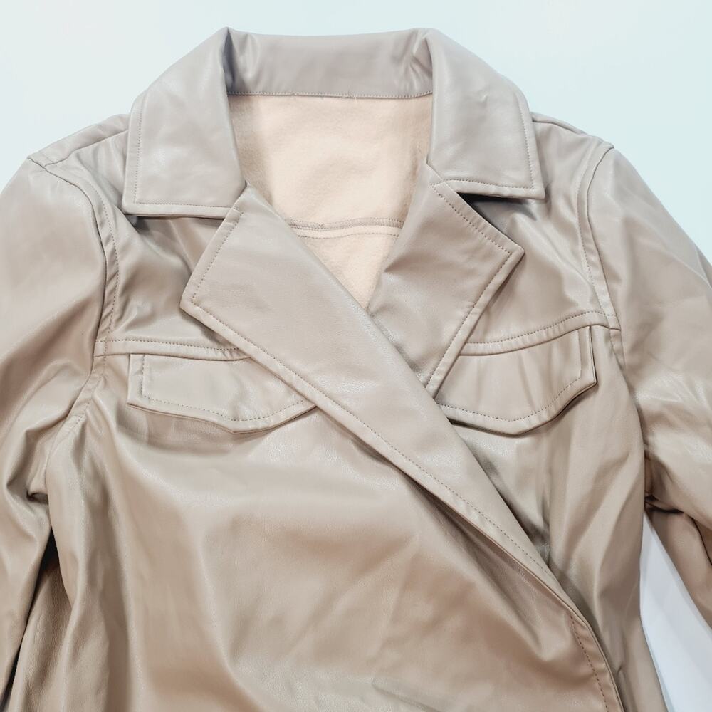 Superdown Chantel Leather Romper in Nude - Picture 4 of 16